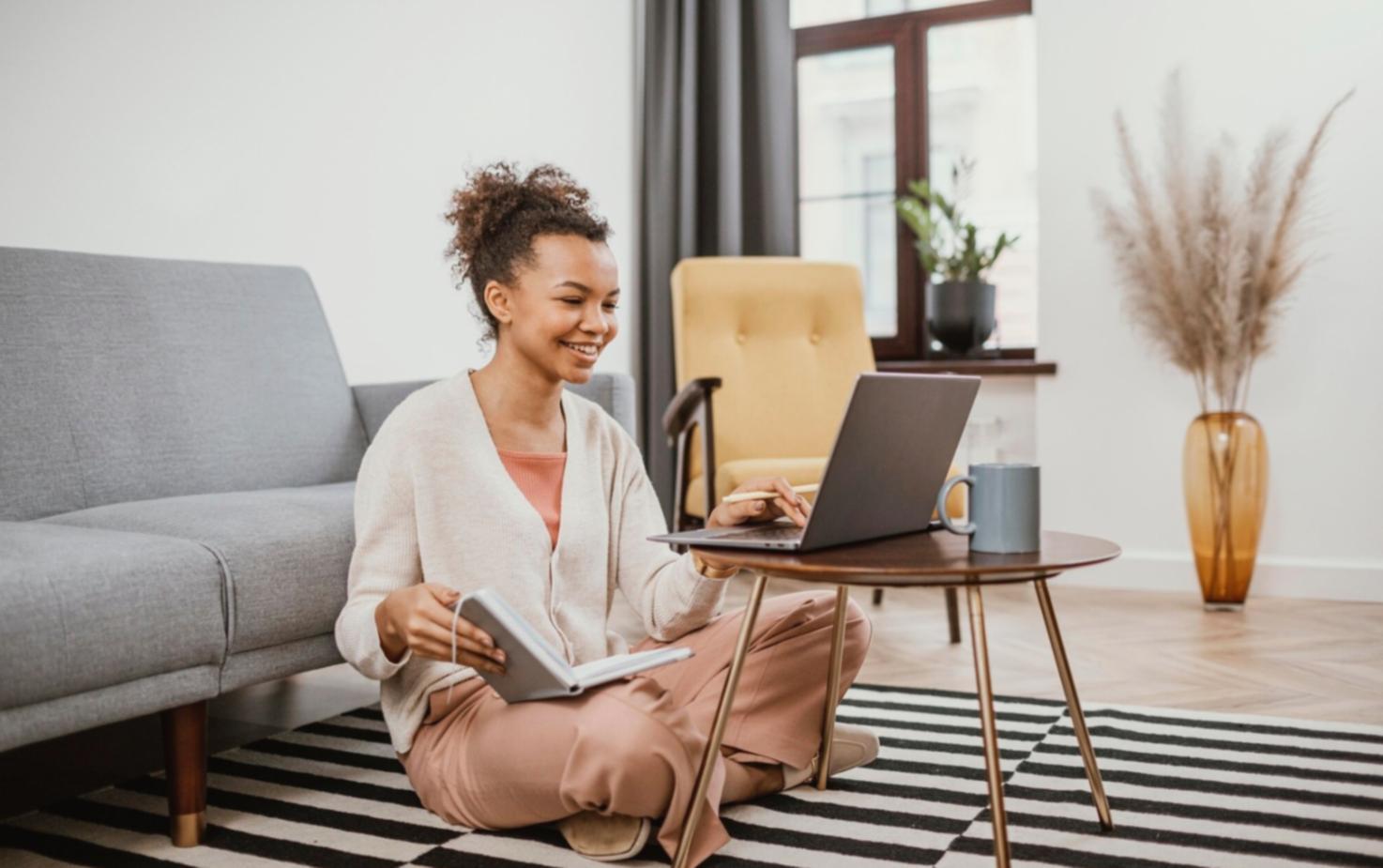 Modern office environment with collaborative workspace
